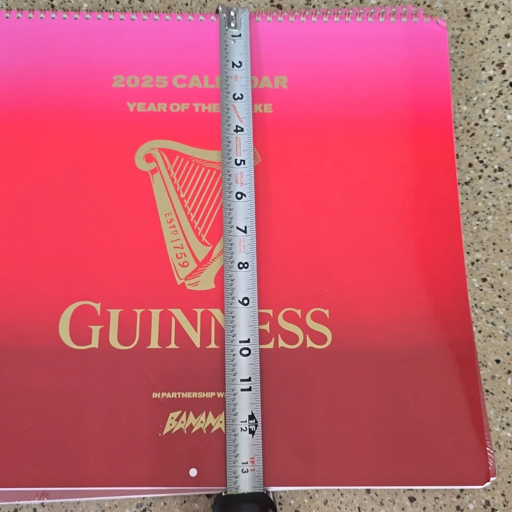 Guinness 2025 Calendar - Red and Gold